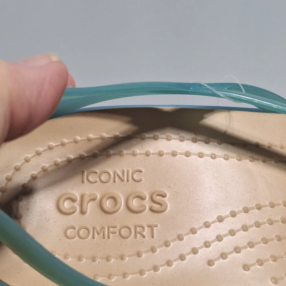 Crocs Isabella Flats Sandals Women 11 Island Strappy Jelly Slip On Huarache Shoe